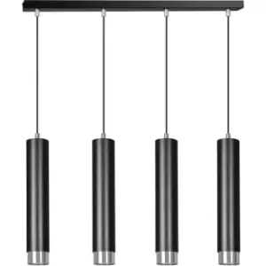 Image of Emibig Kibo Black/Chrome Bar Pendant Ceiling Light 4x GU10