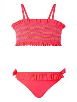 Image of Accessorize Girls Smocked Bikini - Pink