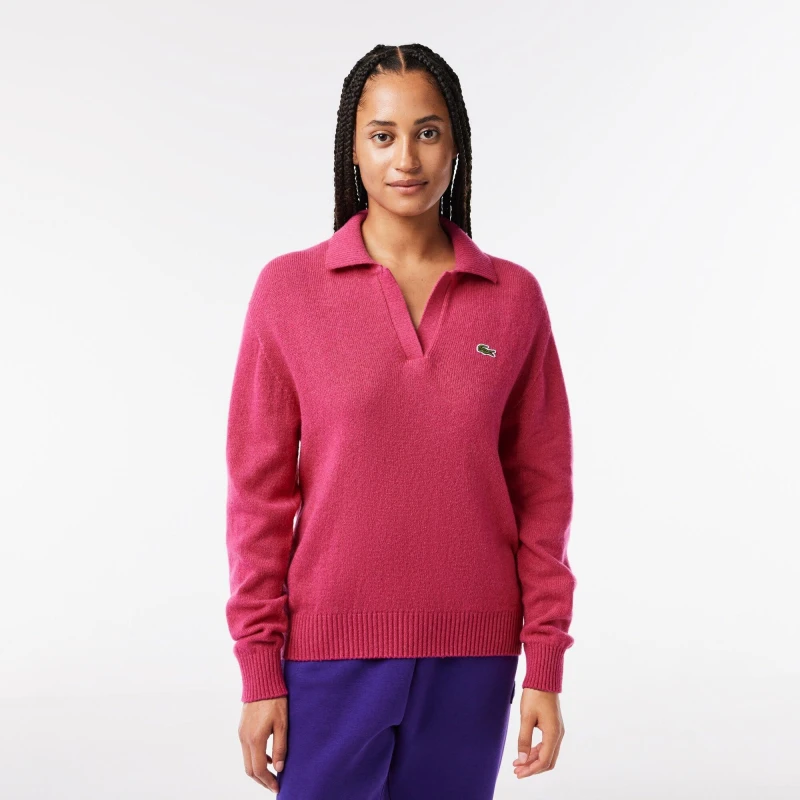 Image of Lacoste Womens Crew Neck Jumper Spinel female 6 (34)