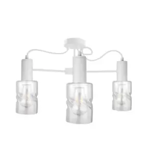 Image of Inger Multi Arm Semi Flush Ceiling Light White, 60cm, 3x E27
