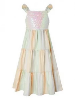 Image of Monsoon Girls Sunset Sequin Jacquard Tier Maxi Dress - Multi