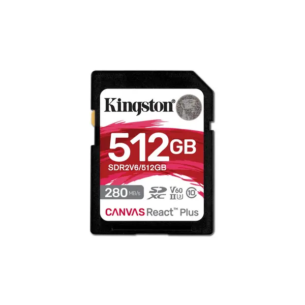 Image of Kingston Canvas React Plus 512GB SDXC Memory Card SDR2V6/512GB