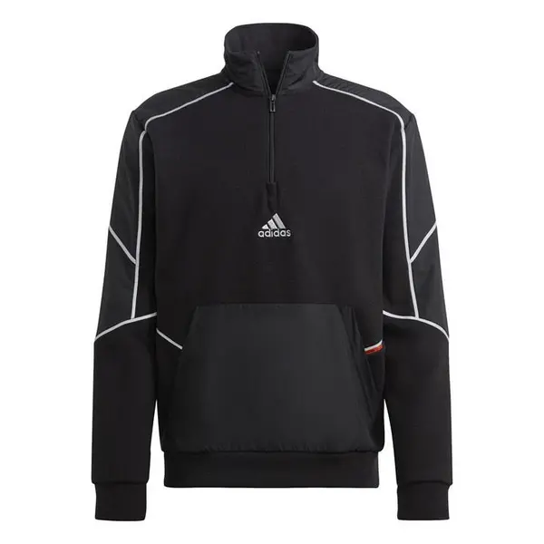 Image of adidas Zip Top Mens 1/4 Zip Fleece Tops S Black 60304503350