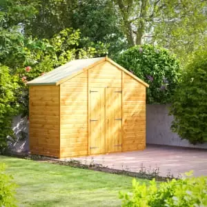 Image of Power Sheds 4 x 10ft Double Door Apex Shiplap Dip Treated Windowless Shed