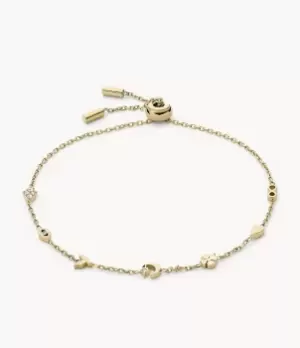 Image of Fossil Women Sutton Golden Icons Gold-Tone Stainless Steel Station Bracelet