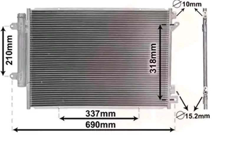Image of VAN WEZEL 52015702 Condenser with dryer Condenser,air conditioning (448)