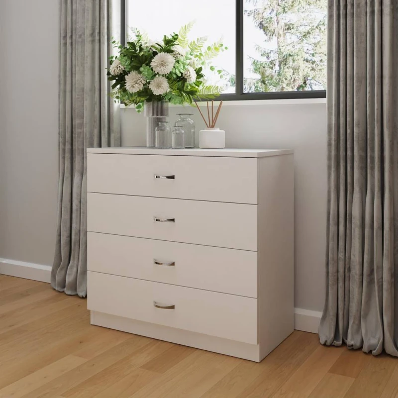 Image of FWStyle FWStyle Promo 4 Drawer Chest Of Drawers White White One Size Unisex 5056413131065