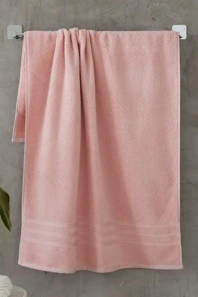 Image of Catherine Lansfield 'Zero Twist' Cotton Bath Sheet Pair Pink