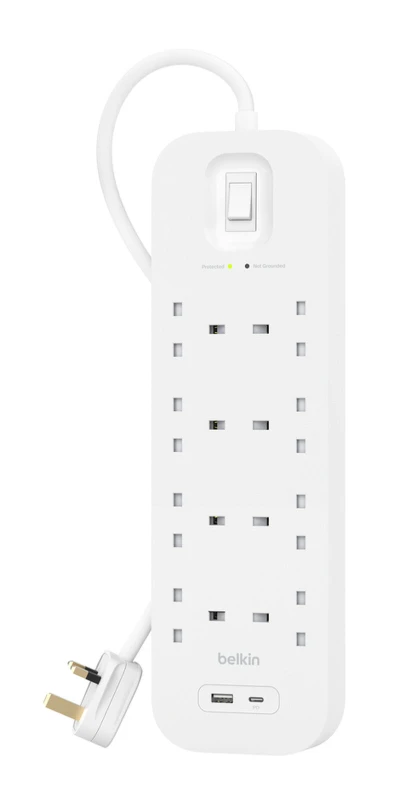 Image of Belkin SURGE PROTECTION WITH USB C 8 OUTLET