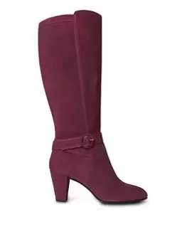 Image of Joe Browns Now And Forever High Leg Suede Boots-burgundy, Burgundy, Size 3, Women