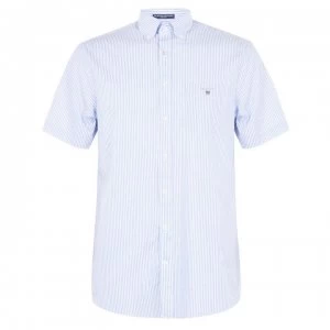 Image of Gant Gant Short Sleeve Broadcloth Banker Shirt - Pale Blue 468