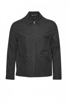 Image of Mens French Connection Slub Stretch Twill Field Jacket Black