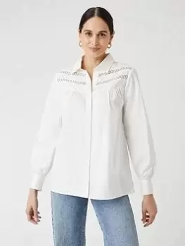 Image of Wallis Poplin Shirt - White, Size 16, Women