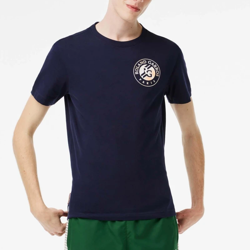 Image of Lacoste Roland Garros Edition Logo T-Shirt - Blue Blue S