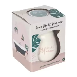 Image of Relax Mum Tropical Island Eco Soy Wax Melt Burner Gift Set