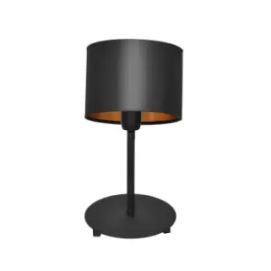 Image of Alba Table Lamp With Round Shade Black, Gold 20cm