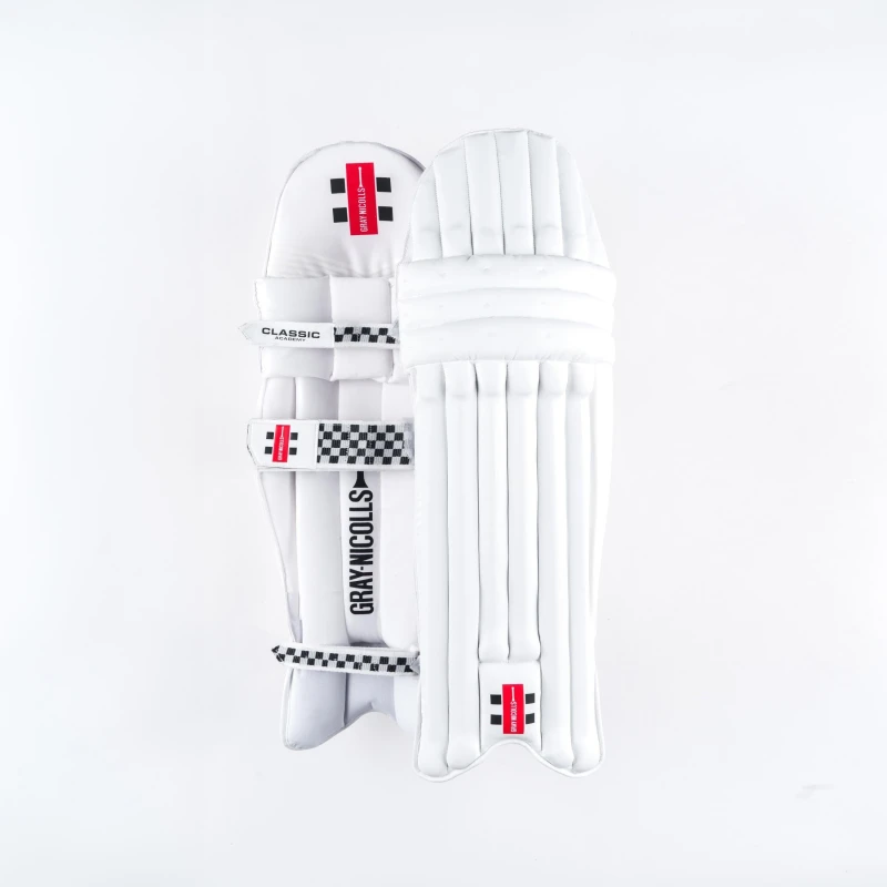 Image of Gray Nicolls Classic Academy Pads White male Adult RH