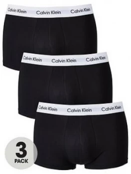 Image of Calvin Klein 3 Pack Low Rise Trunks - Black, Size S, Men