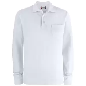 Image of Clique Unisex Adult Plain Long-Sleeved Polo Shirt (XL) (White)