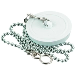 Image of Wickes White Sink Plug and Chain