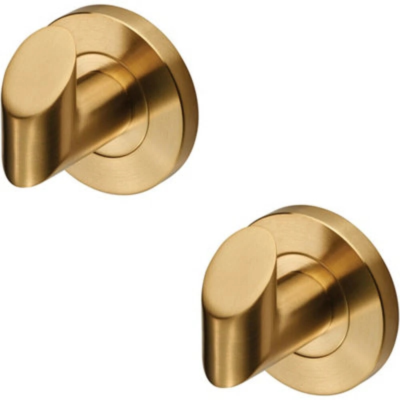 Image of Loops 2x Single Bathroom Robe Hook on Concealed Fix Rose 44.5mm Proj Satin PVD Multi