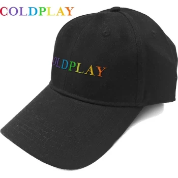 Image of Coldplay - Rainbow Logo Unisex Baseball Cap - Black