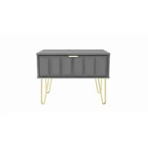 Image of Welcome Furniture Cuba 1 Drawer Midi Chest With Legs - Dust Grey