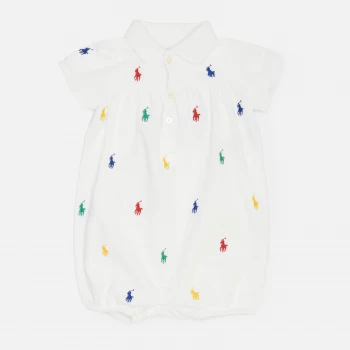 Image of Polo Ralph Lauren Babys' Bubble Dress-One Piece-Shortall - White - 6 Months