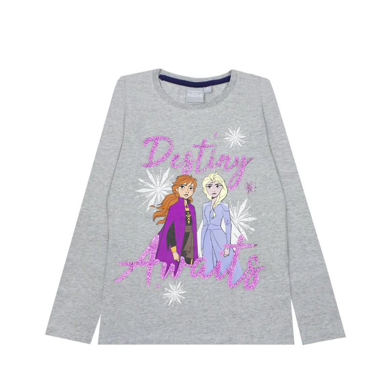 Image of (7-8 Years) Disney Short Sleeved T-Shirt (Girls Grey)