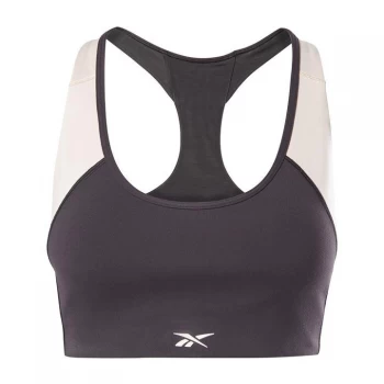 Image of Reebok Lux Racer Padded Colorblock Sports Bra - Black/Stucco