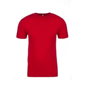 Image of Next Level Adults Unisex Suede Feel Crew Neck T-Shirt (M) (Red)