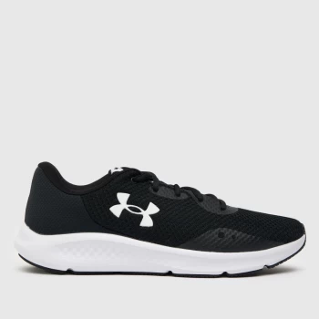 Image of Under Armour Black & White Charged Pursuit 3 Trainers