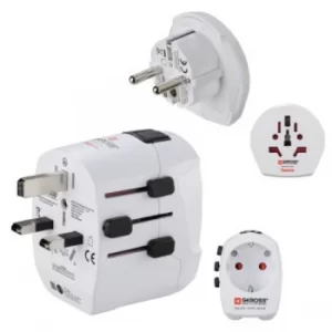 Image of Hama "World Travel Pro Light USB World" World Travel Adapter Plug, 3 pins