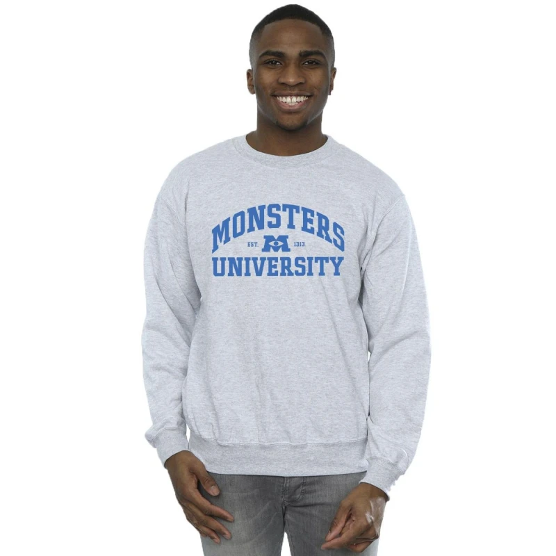 Image of Disney Men Monsters University Logo Sweatshirt in Grey Size: Small Grey S Male 5063283470576