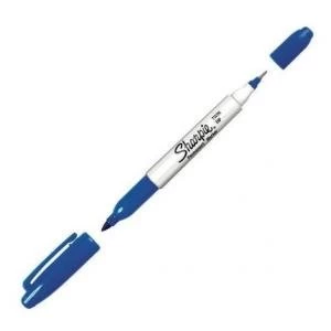 Image of Sharpie Twin Tip Permanent Marker Blue Pack 12 76948NR