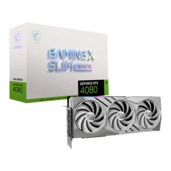 Image of MSI GEFORCE RTX 4080 16GB GAMING X SLIM WHIT graphics card NVIDIA GDDR6X
