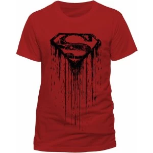 Image of Superman - Dripping Unisex Small T-Shirt - Red