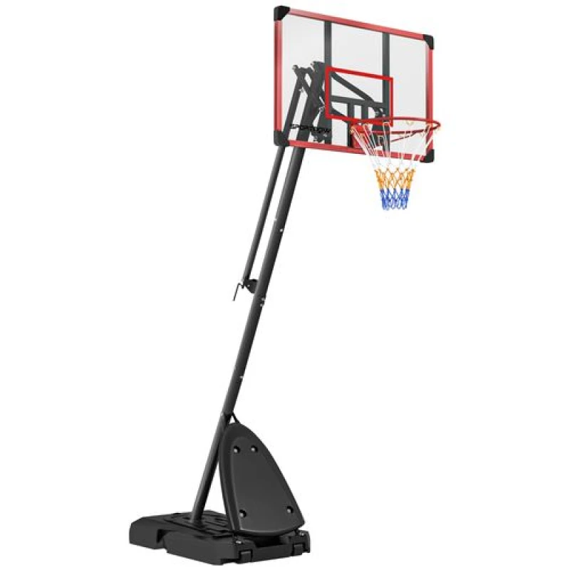 Image of Sportnow Adjustable Basketball Hoop With Weighted Base, 2.4-2.9M, Red, Red A61-045V02RD