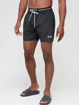 Image of BOSS Thornfish Swim Shorts - Black, Size S, Men