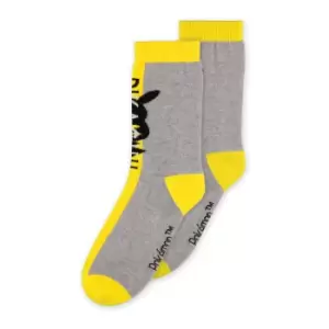 Image of Pokemon Pikachu Novelty Socks, Unsex, 35/38, Yellow/Grey...