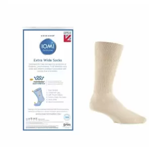 Image of IOMI Footnurse Extra Wide Oedema Socks - Beige - 9 - 11