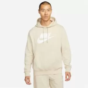 Image of Nike Sportswear Club Fleece Mens Graphic Pullover Hoodie - Beige