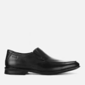 Image of Clarks Mens Bensley Step Leather Slip-on Shoes - Black - UK 11
