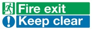 Image of Fire Exit Keep Clear 15x45 S/a Ec08s/s