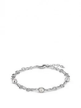 Image of Simply Silver Sterling Silver 925 Infinity And Pearl Bracelet