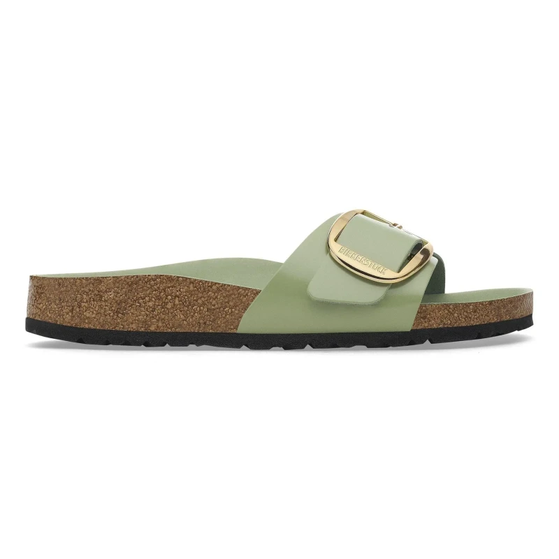 Image of Birkenstock Womens sandals Birkenstock Madrid Big Buckle Natural Leather Patent Vert Female 40