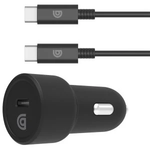 Image of Single Port 15W USB-C Car Charger with USB-C Cable - Black
