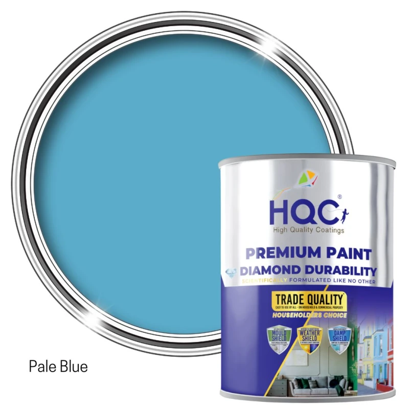 Image of Hqc Smooth Masonry Paint - Weatherproof & Long-Lasting Protection For All Exterior Walls - Pale Blue - 5L