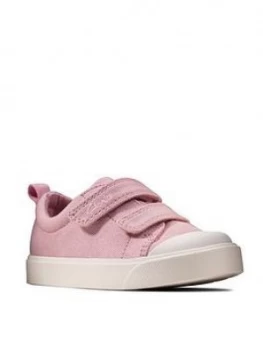 Image of Clarks Toddler City Bright Canvas Shoe - Pink