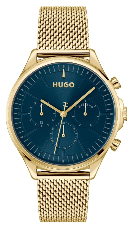 Image of HUGO 1530410 Smash Blue Multi Dial Mesh Bracelet Watch - W45433